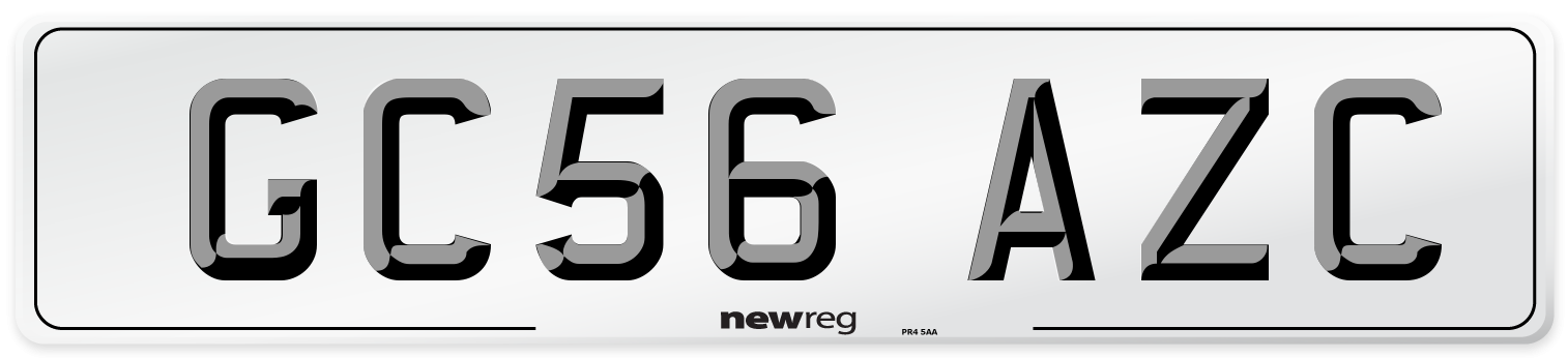 GC56 AZC Number Plate from New Reg